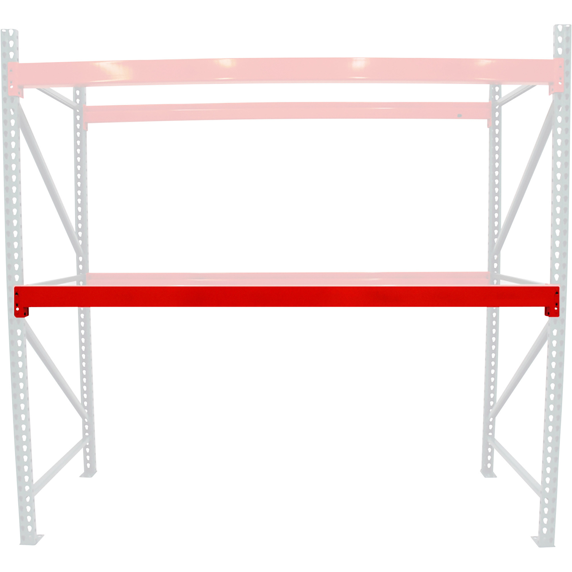 AK Industrial Heavy-Duty Teardrop Pallet Rack Beam, 96in.L Model# AK-RBI-96-4